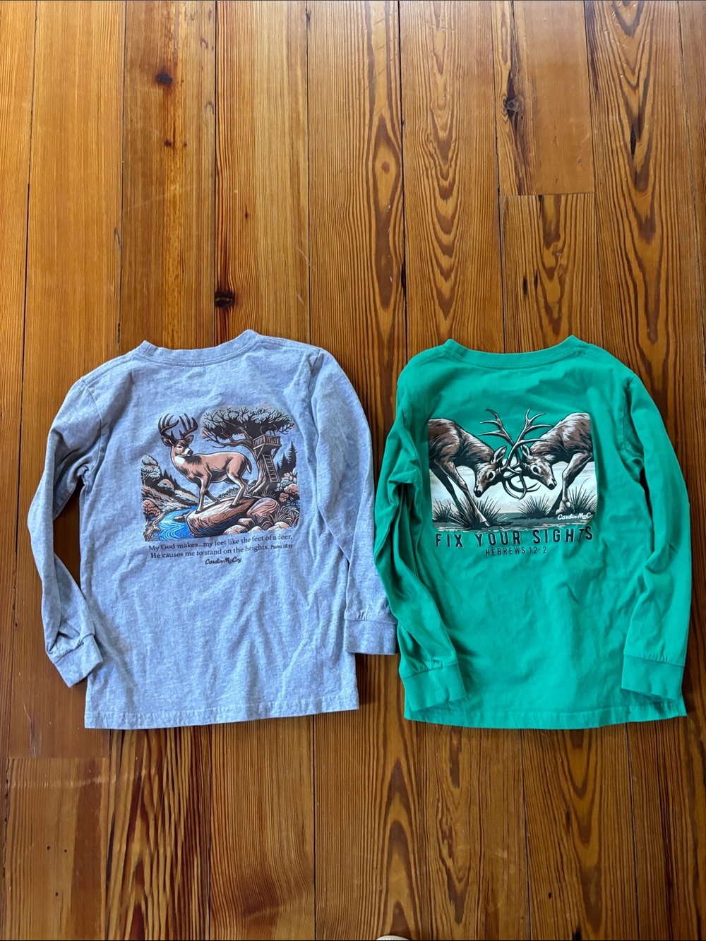 Cardin McCoy Children's Long-Sleeve Pocket Tee in Gray and Green-Casual Size 6/7 - Picture 10 of 10